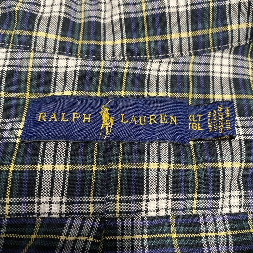 Ralph Lauren Shirt‎ Mens XLT Tall Plaid Button Down Casual Preppy Flesh Pony - Picture 2 of 8
